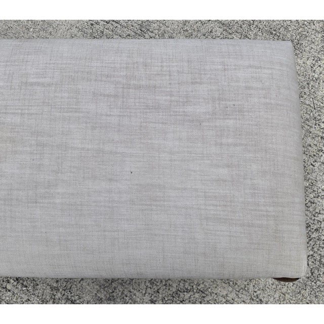 Jerry Pair Queen Anne Linen Walnut Califia Bench For Sale - Image 13 of 13