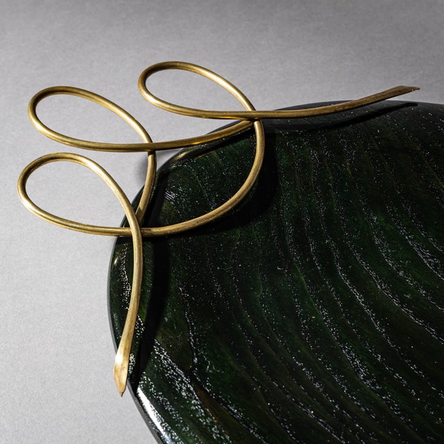 Mid-20th Century Mid-Century Modern Centerpiece, Wood and Brass For Sale - Image 4 of 8