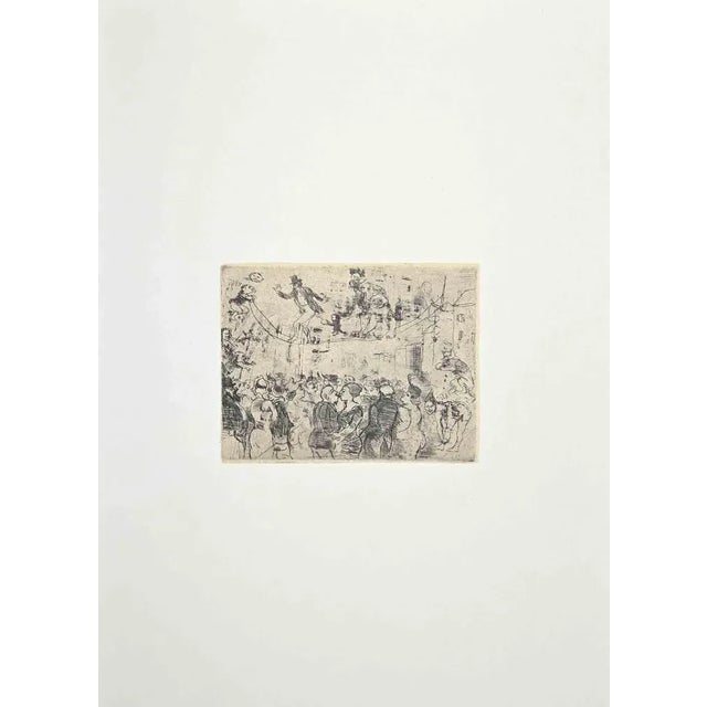 Figures is a Vintage Offset Print on ivory-colored paper, realized by Franco Gentilini ( Italian Painter, 1909-1981), in...