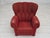 1950s Danish Armchair in Red Wool with Oak Legs, 1950s For Sale - Image 5 of 18