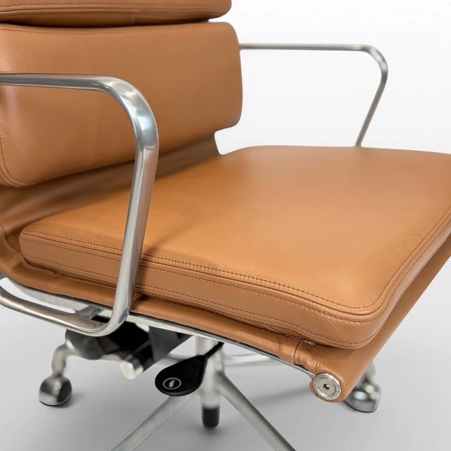 Brown Herman Miller Eames Aluminum Group Soft Pad Management Chair - Brown Leather For Sale - Image 8 of 12