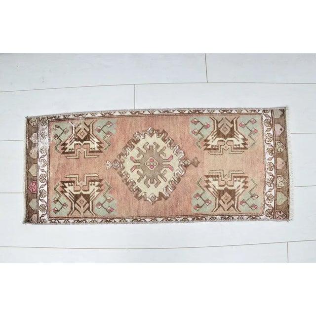 Antique Handmade Bohemian Door Mat in Wool For Sale - Image 6 of 6