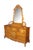 Vintage Lexington Furniture triple dresser / chest of drawers with spindle mirror, from the Victorian Sampler Collection....