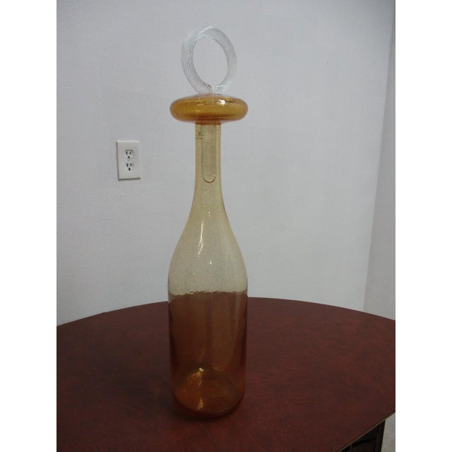 Italian Global Views Italy Post Modern Glass Blown Vase Bottle Italian For Sale - Image 3 of 8