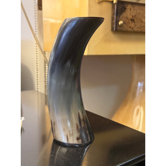 Brown Hand Made Horn Candlestick For Sale - Image 8 of 9
