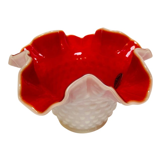 Early 20th Century Vintage Kanawha Hobnail Decorative Glass Bowl For Sale