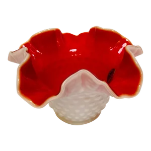 Early 20th Century Vintage Kanawha Hobnail Decorative Glass Bowl