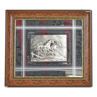 Vintage High Relief Horses Print For Sale