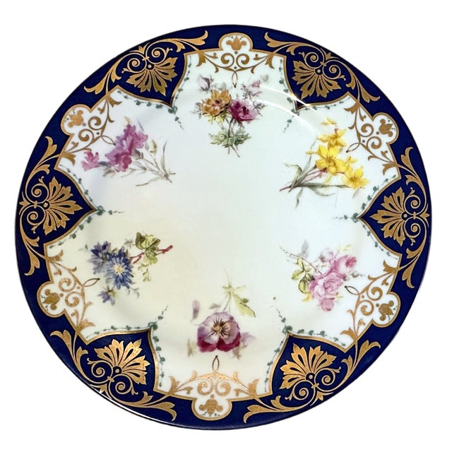 Victorian Regency Andrea by Sadek Biltmore Tea Service Porcelain Pedestal Cake Stand W/Server For Sale - Image 3 of 5