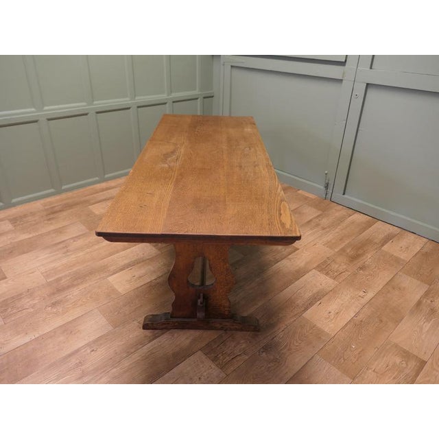19th Century Arts & Crafts Golden Oak Refectory Dining Table, 1880 For Sale - Image 5 of 8