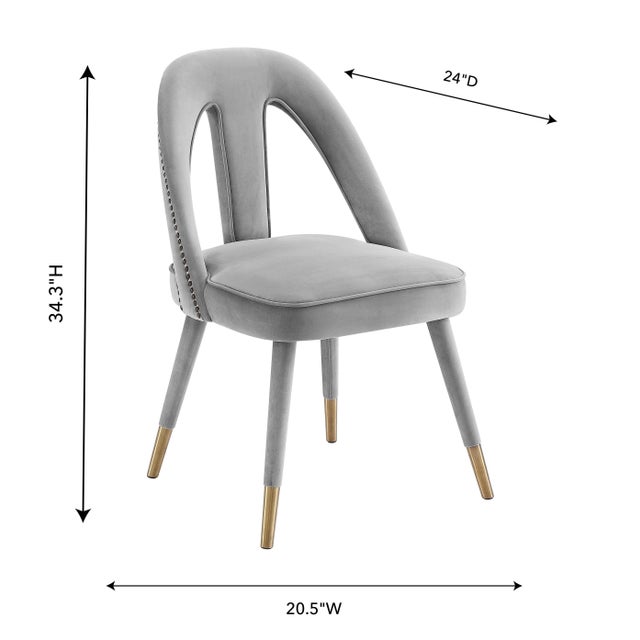 2020s Petra Light Grey Velvet Side Chair For Sale - Image 5 of 8