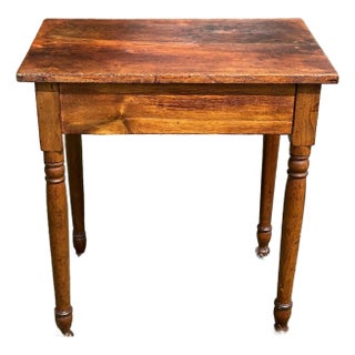 Early 1800's Primitive Side Table With One Drawer, Square Nails For Sale