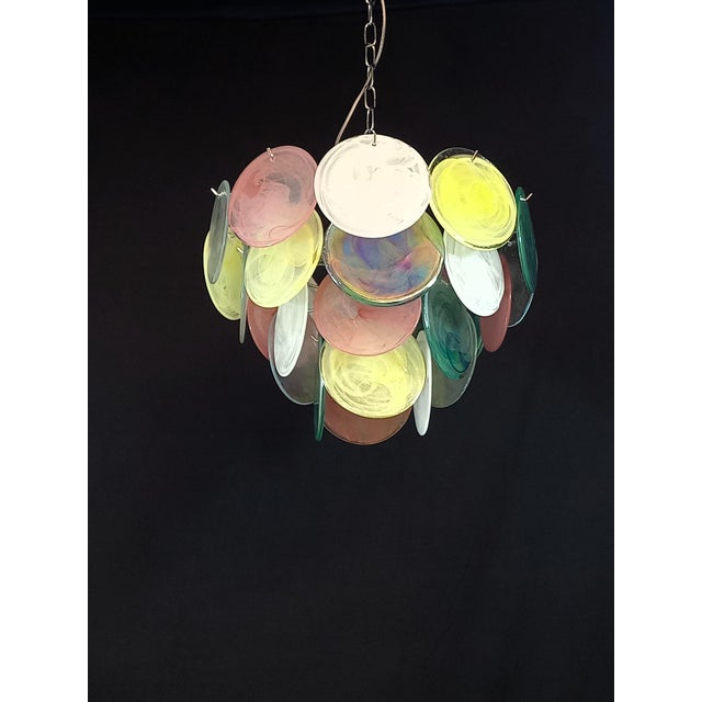 Vintage Alabaster Murano Glass Disc Chandelier, Italy, 1981 For Sale - Image 11 of 11