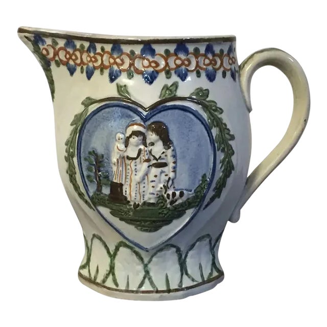 Antique 18th Century Pearlware Pitcher Jug For Sale