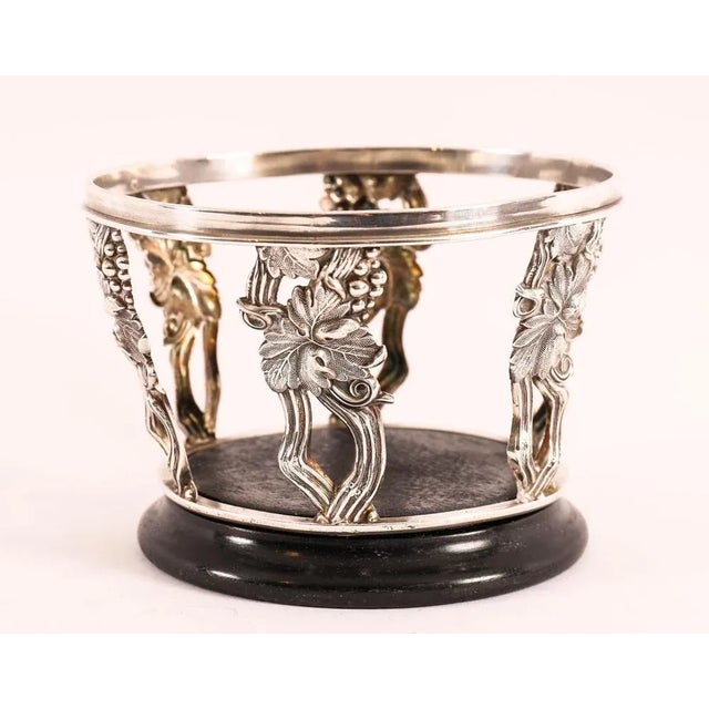 Antique Silver-Plated Wine Bottle Coasters, 1890s, Set of 2 For Sale - Image 4 of 12