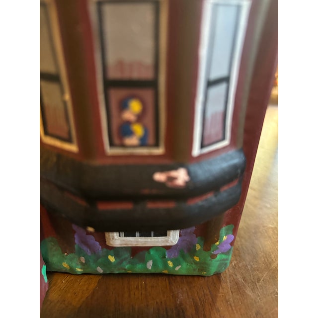 Vintage 1980s Painted Lady Victorian House Ceramic Cookie Jar For Sale - Image 10 of 12