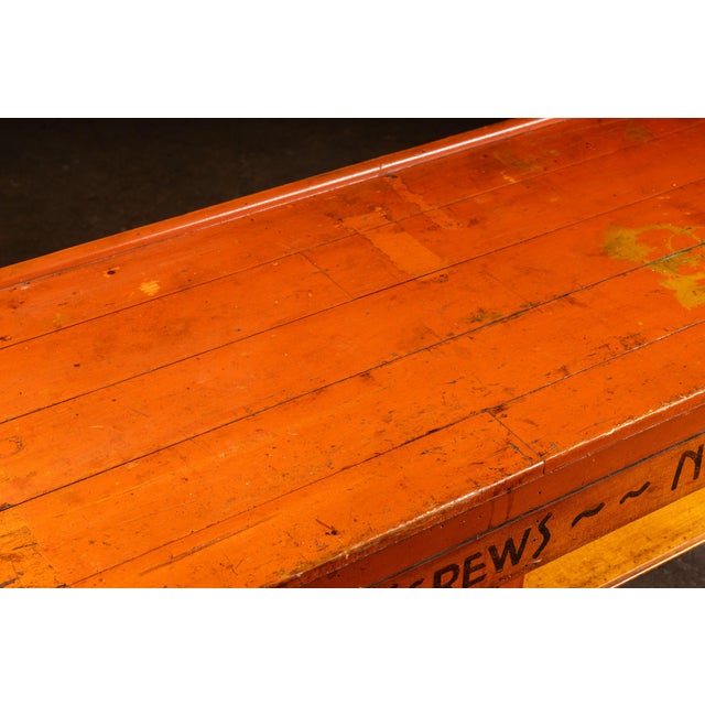 Wood Vintage Industrial Hardware Store Counter For Sale - Image 7 of 11