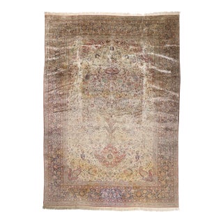 Vintage Chinese Silk Qum Rug, 14'03 X 20'01 For Sale