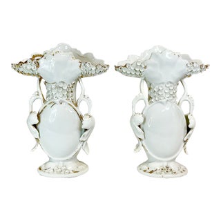 Antique German Boho Chic Alter Vases - A Pair. For Sale