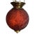 19thc French Napoleon III Red Art Glass Hanging Lantern Fixture Signed by Baccarat For Sale