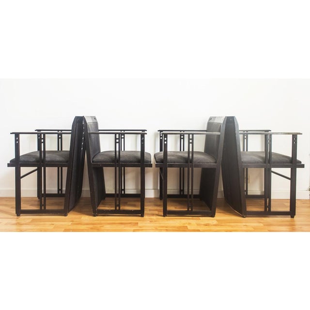 1980s Galaxy Chairs by Umberto Asnago for Giorgetti, Set of 4 For Sale - Image 5 of 11