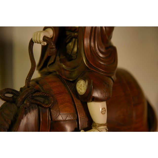 Wood Japanese Wood Carving Sculpture, 1950s For Sale - Image 7 of 11