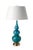 Mid Century Blue Glazed Ceramic Table Lamp For Sale