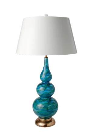 Mid Century Blue Glazed Ceramic Table Lamp
