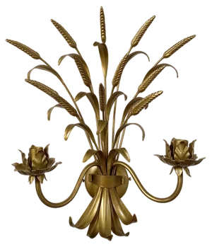 Gold Florentine Wrought Iron Ears Wall Lamp by Simoeng