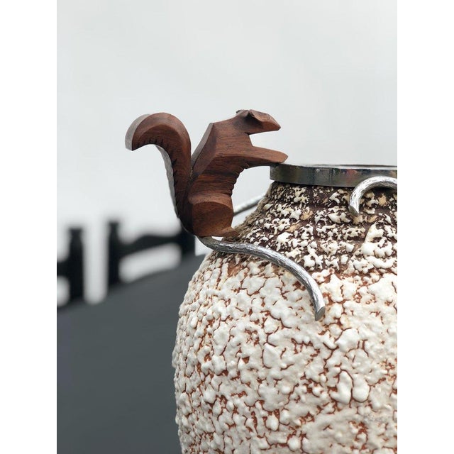 Art Deco Ceramic and Bronze Lamp Base by André Villien, 1930s For Sale - Image 3 of 6