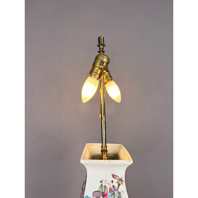 1920s 1920s Chinese Porcelain Vase Table Lamp For Sale - Image 5 of 6
