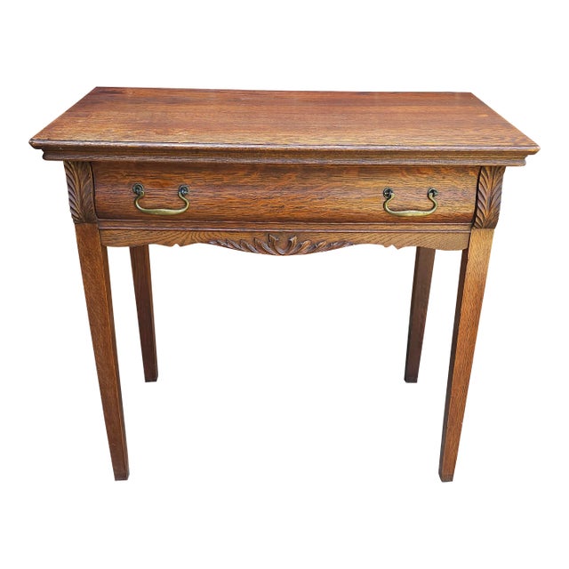 Early 20th Century Victorian Style Oak Dressing Table Console Table For Sale