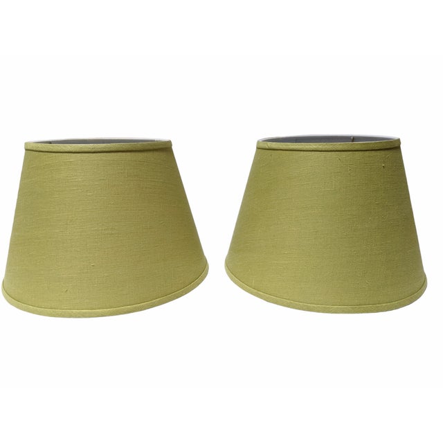 Ballard Designs Lemongrass Green Linen Lamp Shades a Pair Chairish