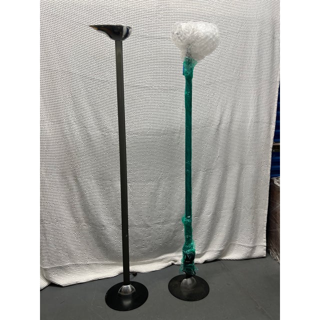 1980s 1980s Gianfranco Frattini Sculptural Scallop-Shape Shade Chrome Floor Lamps - a Pair For Sale - Image 5 of 6