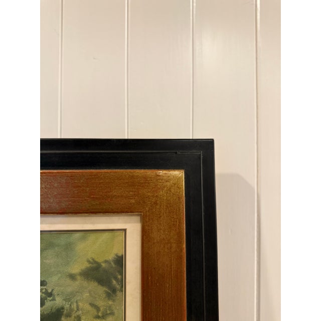 Wood Late 20th Century Canadian Watercolor Painting “Winter Team Logging” by M.S. Martin Sca For Sale - Image 7 of 10