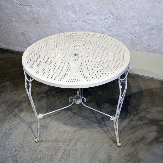 Round Garden Table in Wrought Iron, 1950s For Sale - Image 9 of 10