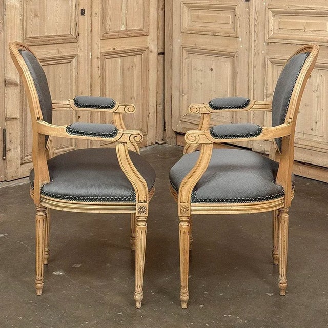 Pair Antique French Louis XVI Armchairs ~ Fauteuils For Sale In Dallas - Image 6 of 18