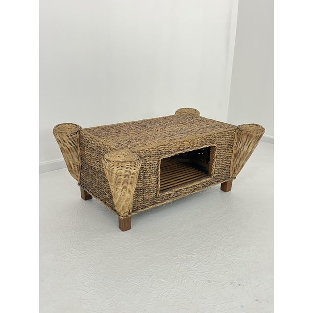 Mid-Century Rattan and Bamboo Coffee Table, Italy, 1960s For Sale - Image 11 of 11