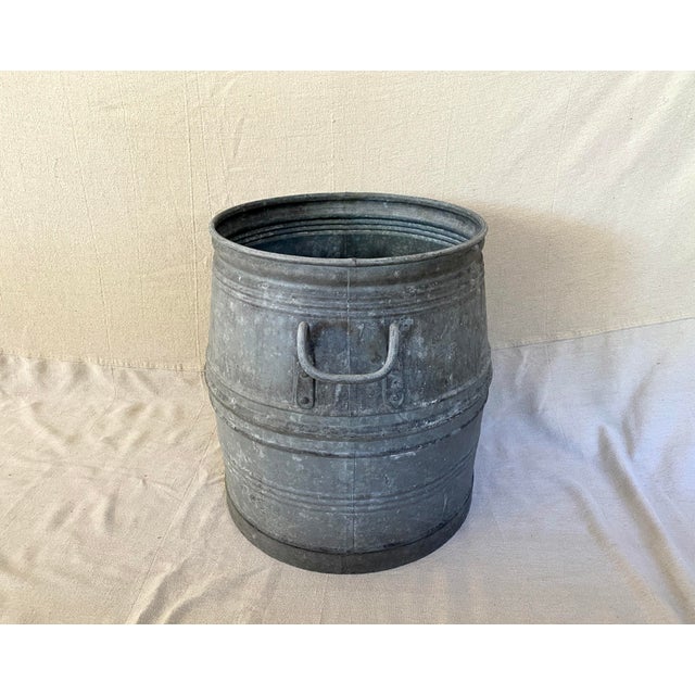 1930s Zinc Belgian Dolly Tub Planter For Sale In Los Angeles - Image 6 of 7