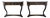 English Chinoiserie Black and Gold Console Tables with White Marble Tops, a Pair For Sale