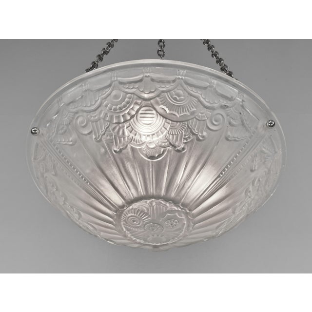 French Art Deco Pendant Light by Hettier Et Vincent & J. Gauthier 1930 France For Sale - Image 6 of 11