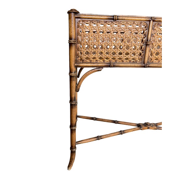 1970s Large Cane and Faux Bamboo Plant Stand Chairish