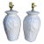White Palm Beach Style Palm Leaf Table Lamps-Set For Sale