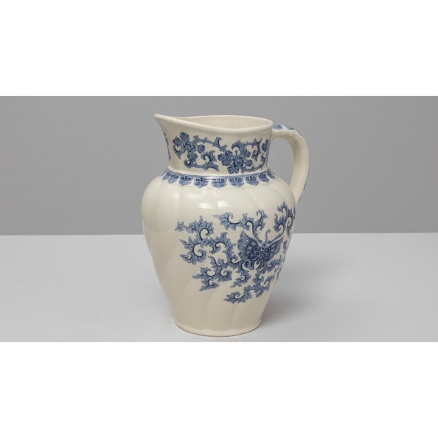 Mid 20th Century 20th Century Belgian Blue Chinoiserie Ceramic Pitcher For Sale - Image 5 of 18