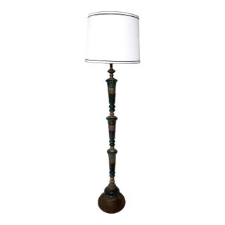 Frederick Cooper Brass and Green Marble Floor Lamp For Sale