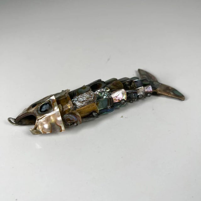 1970s Style Los Castillo Vintage Abalone Fish Bottle Opener Mexico For Sale - Image 9 of 9