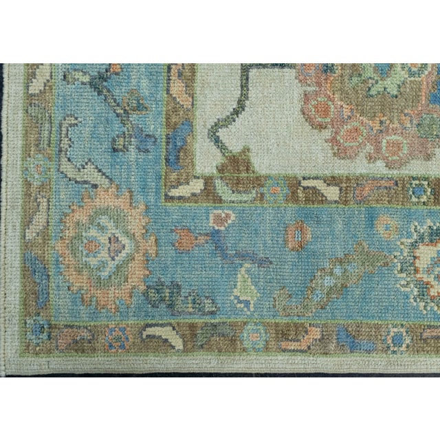 Turkish Oushak Rug 5'1" x 7'3" #17209 For Sale - Image 4 of 8