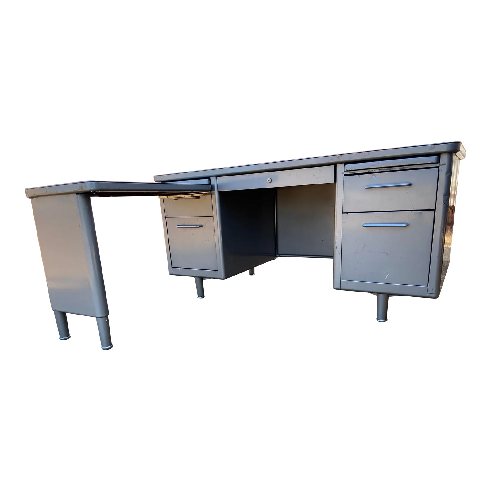 1970s Steelcase Vintage Mid Century Modern Executive Desk