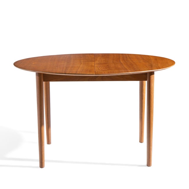Wood Moreddi Style Mid Century Danish Teak Expanding Dining Table With 1 Leaf For Sale - Image 7 of 10