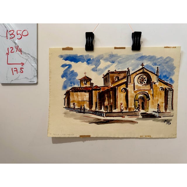 Paper Henry Emil Salloch Original Watercolor on Paper San Thomas, 1973. For Sale - Image 7 of 7